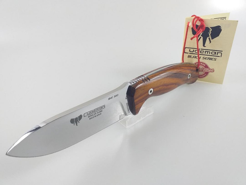Bmk-50 Blue Bone Copper Engraved Handmade Damascus Steel Hunting Knife