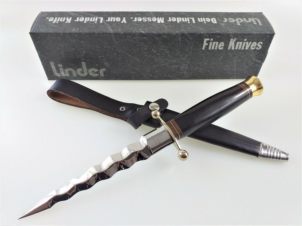 Linder Solingen Kris Flame Grenadill Wood Dagger | Dream-Knives