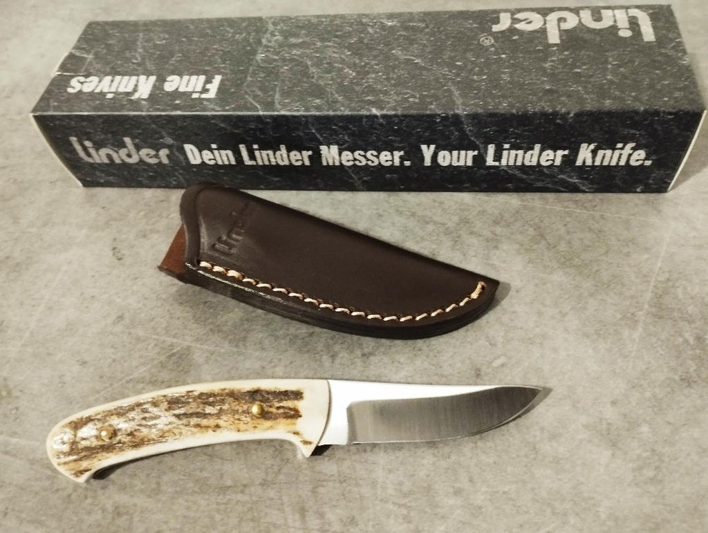 Puma Skinner Stag Horn German Made Hunting Knife with Leather